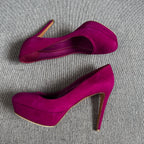 空白 Leather Red High heels