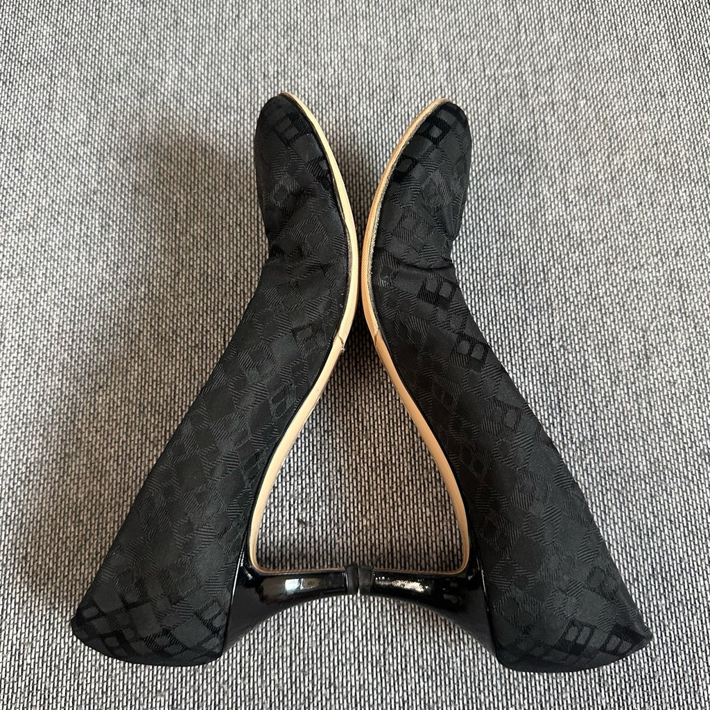 空白 Alcantara Black Flat shoes