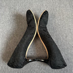 空白 Alcantara Black Flat shoes