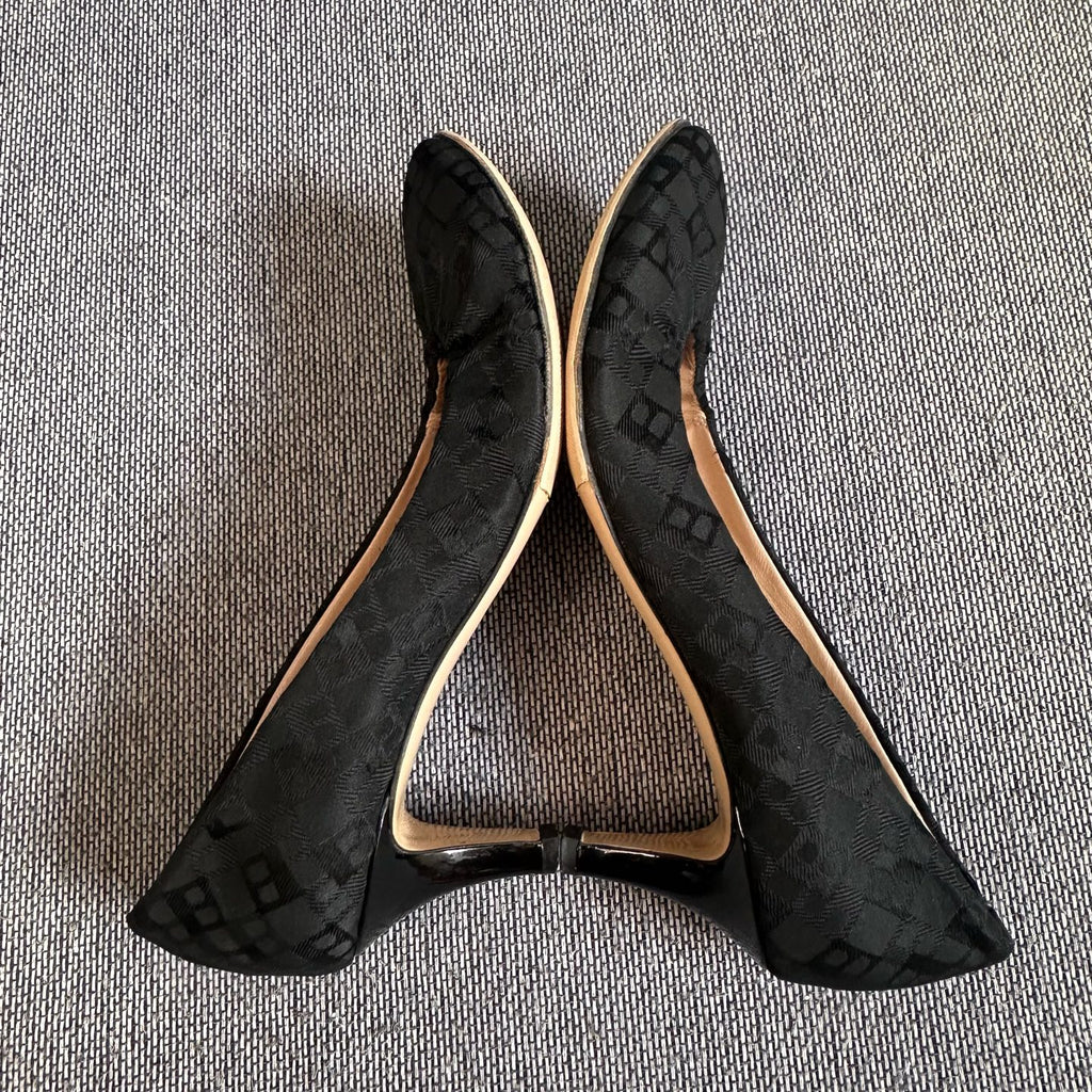 空白 Alcantara Black Flat shoes