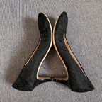 空白 Alcantara Black Flat shoes