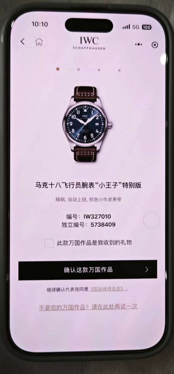 IWC Pilot Automatic (self-winding) watch 40 millimeters IW327010