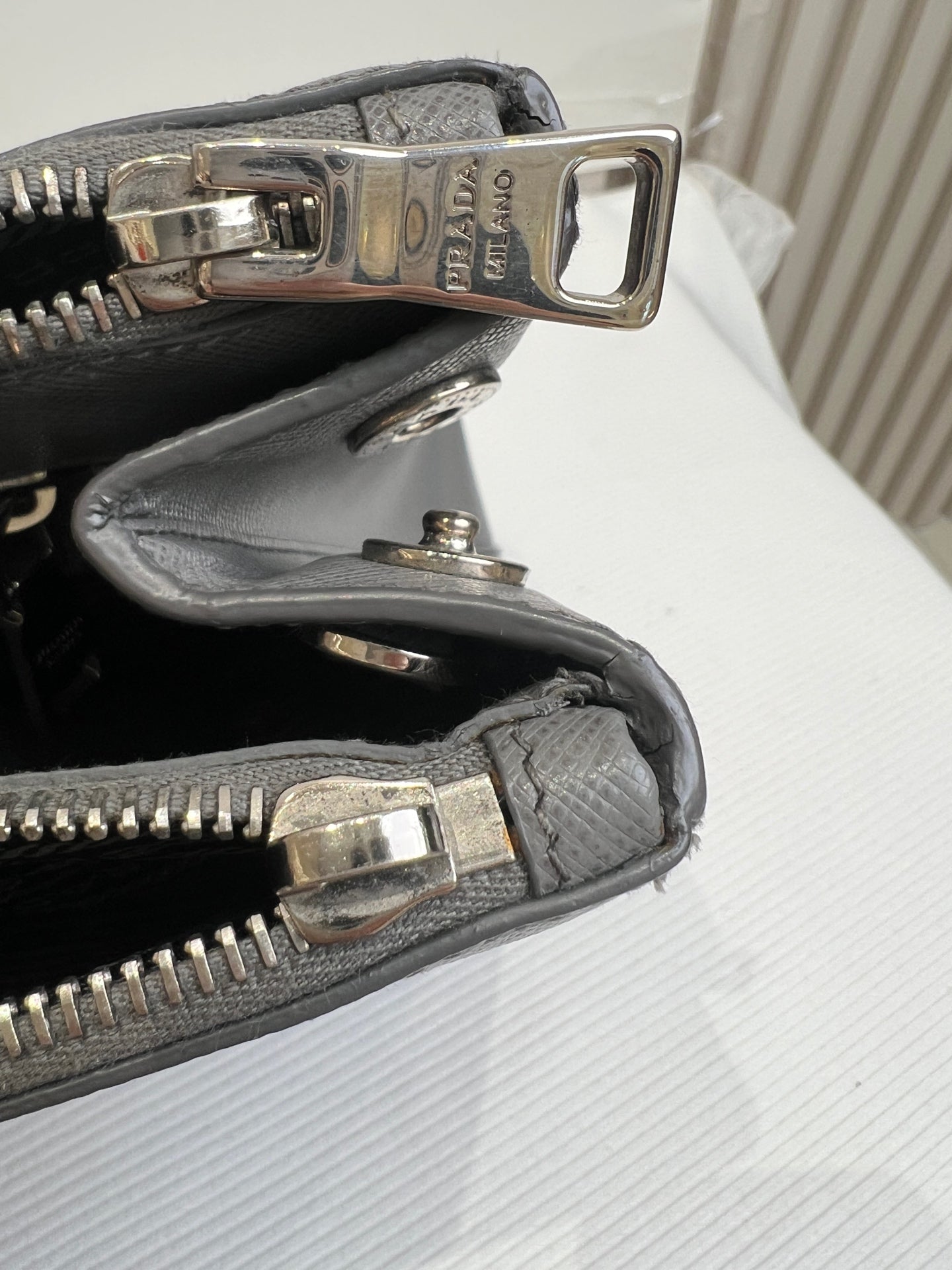 Prada Gray Length 35 x Width 13 x Height 25 cm BN1786-NZV-F0K44