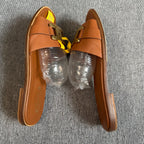 TOD'S Leather Brown Flip flop