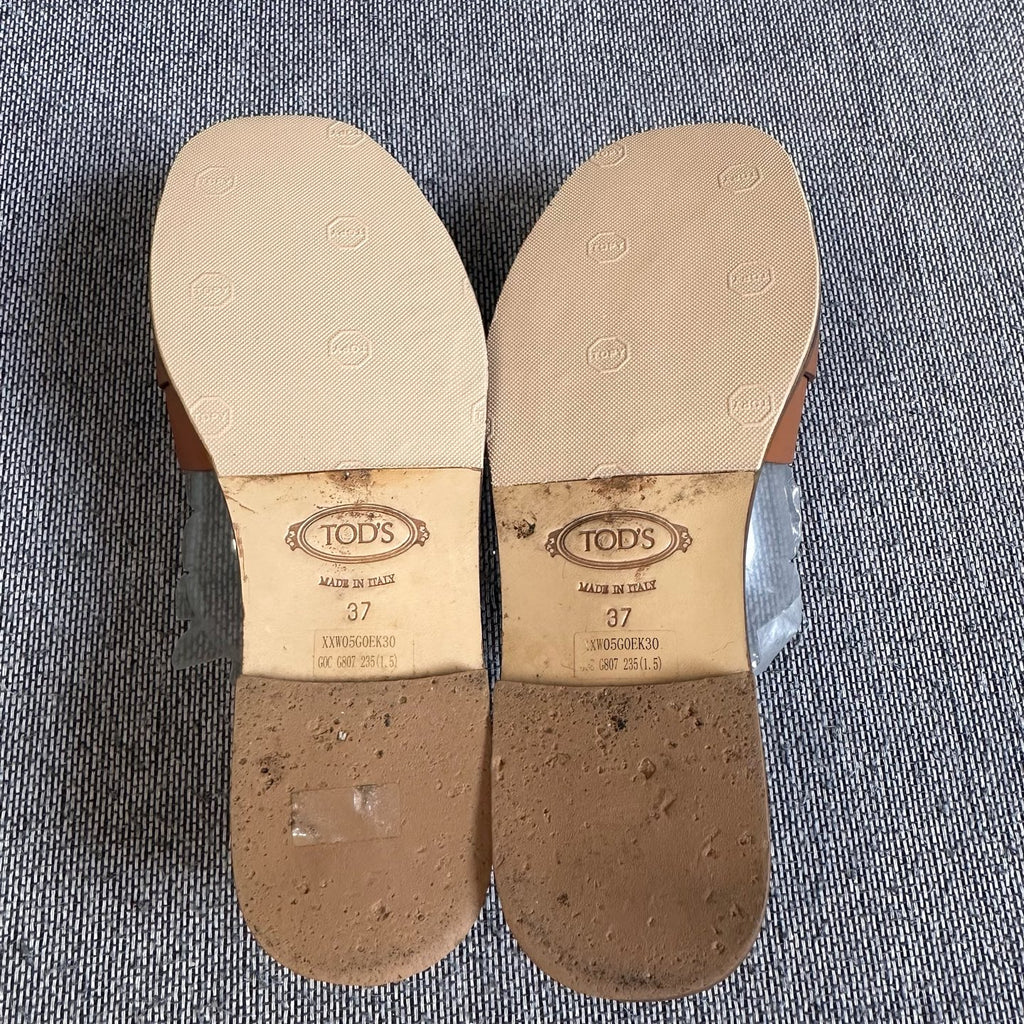 TOD'S Leather Brown Flip flop