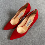 Jimmy Choo Alcantara Red High heels
