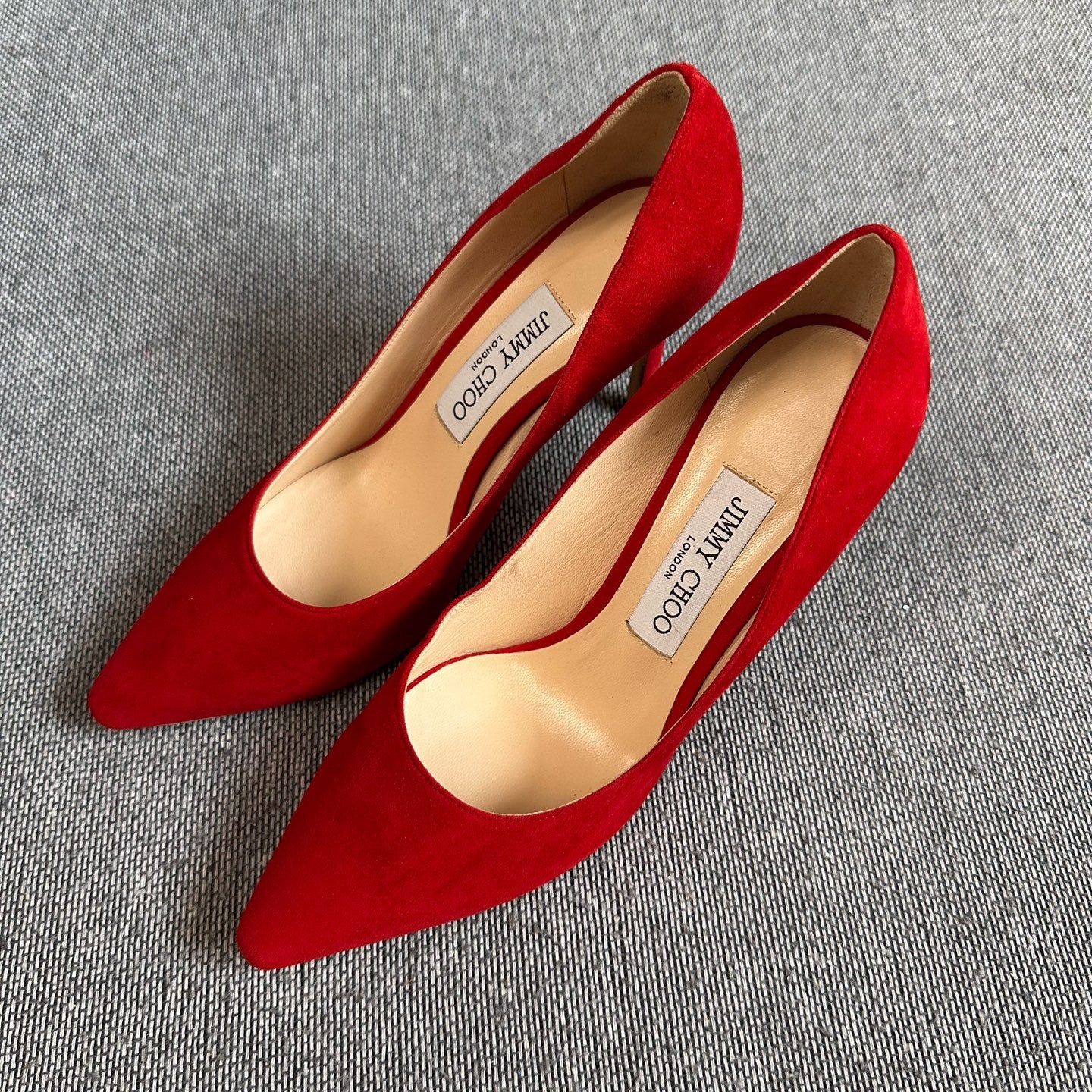 Jimmy Choo Alcantara Red High heels