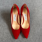 Jimmy Choo Alcantara Red High heels