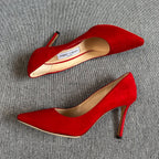 Jimmy Choo Alcantara Red High heels