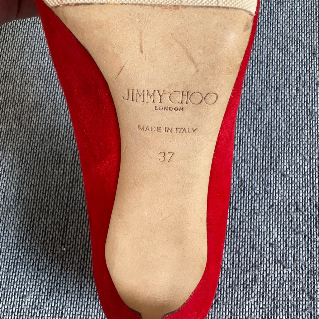 Jimmy Choo Alcantara Red High heels