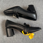 空白 Leather High heels