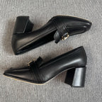 空白 Leather High heels