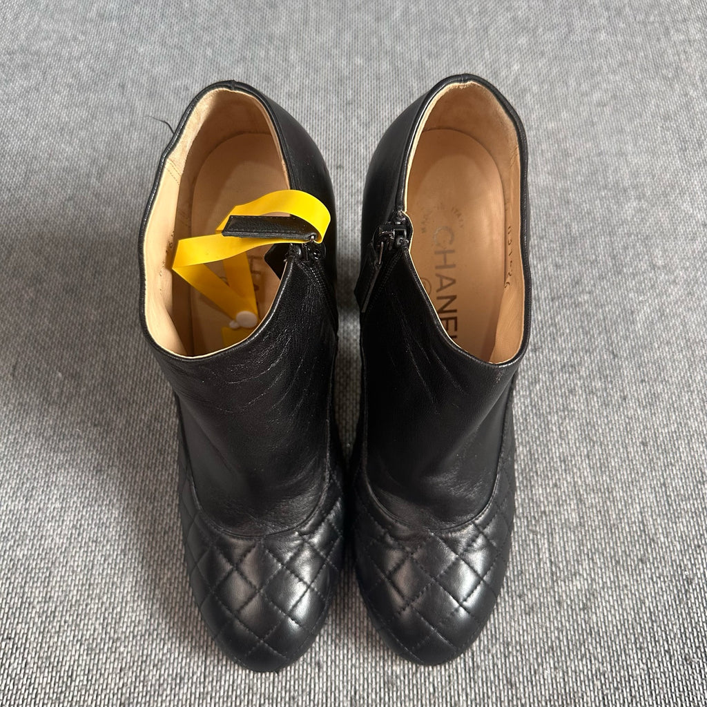 Chanel Leather Black Ankle boots