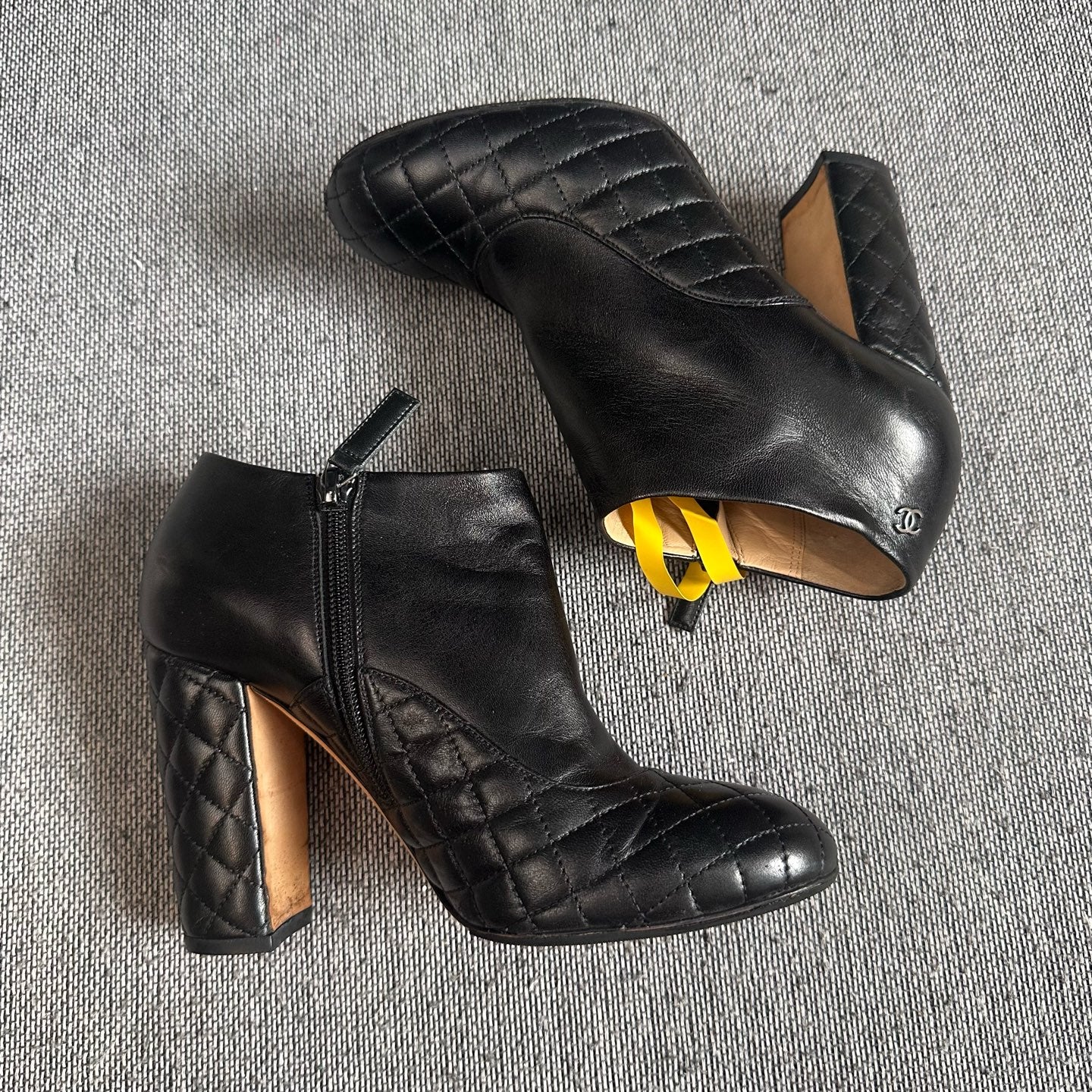 Chanel Leather Black Ankle boots