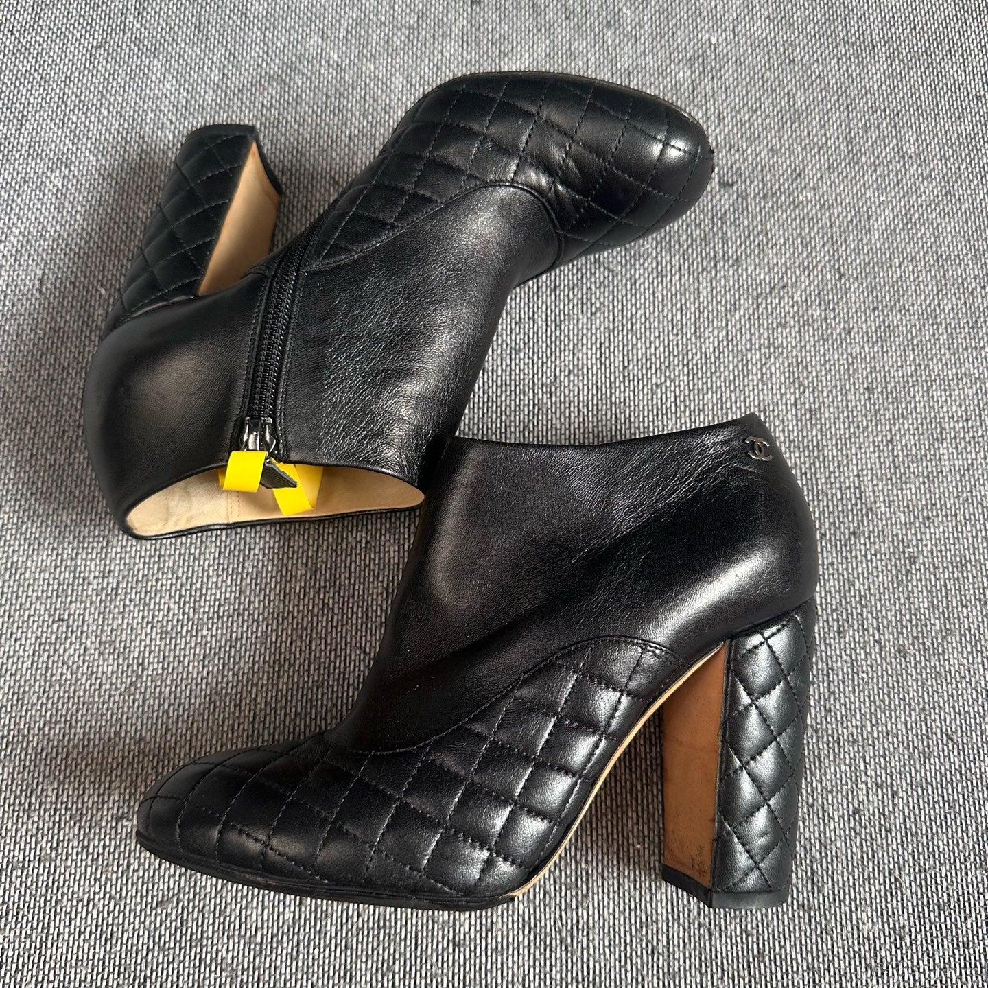 Chanel Leather Black Ankle boots