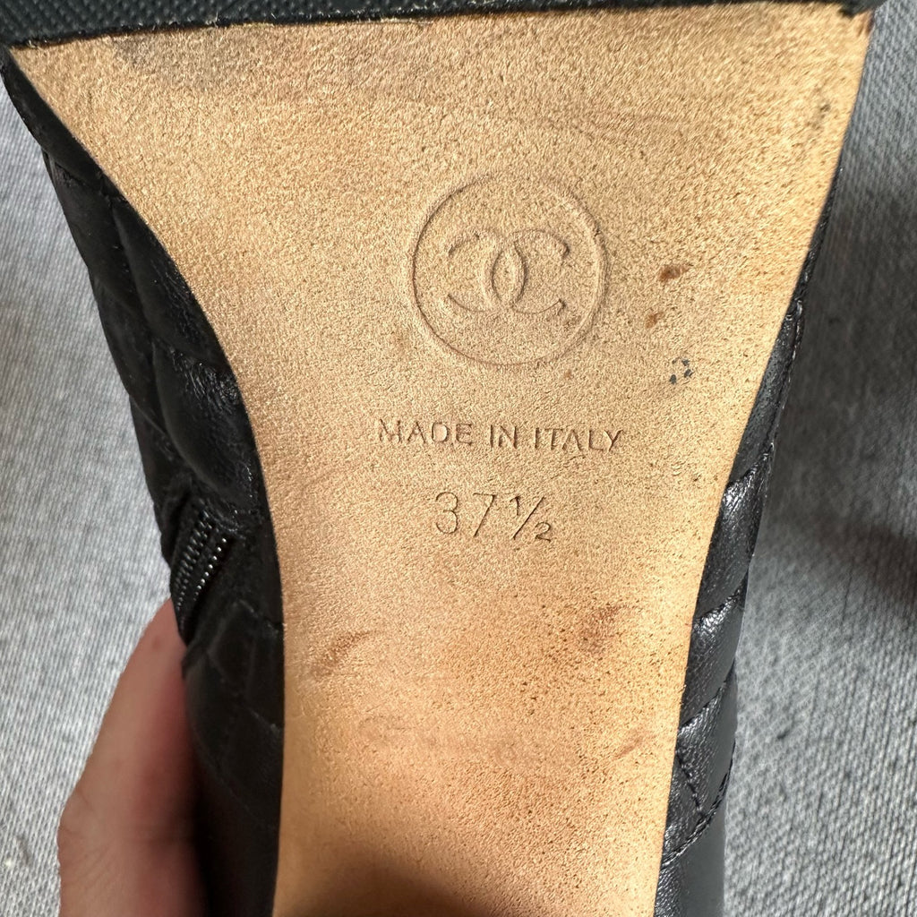 Chanel Leather Black Ankle boots