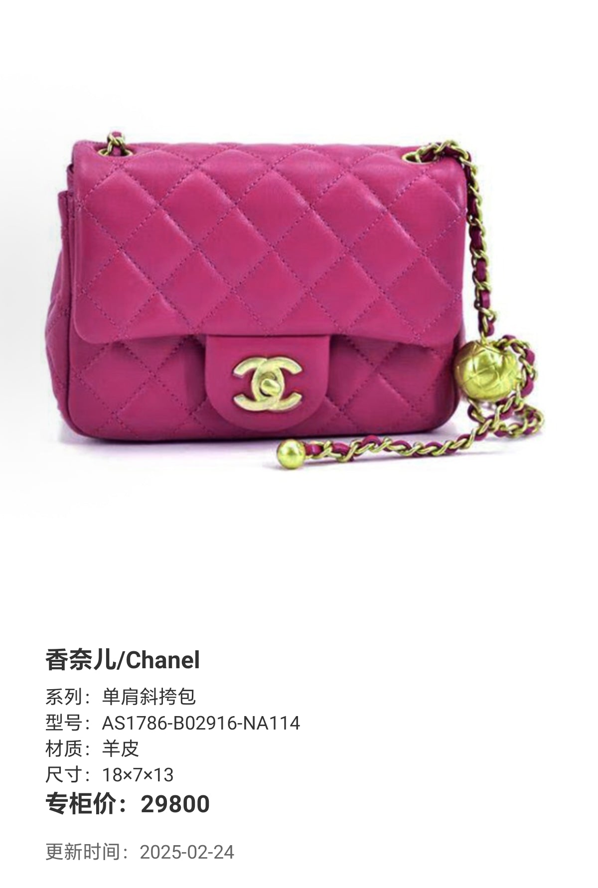 Chanel Shoulder crossbody bag Crossbody 18×7×13 AS1786-B02916-NA114