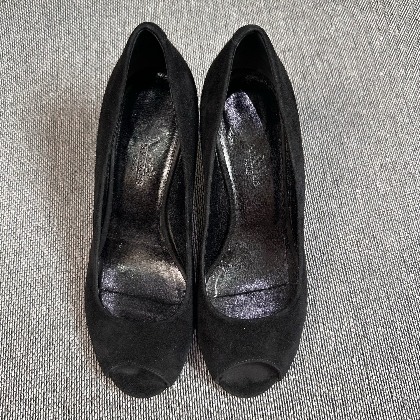 Hermes Alcantara Black High heels