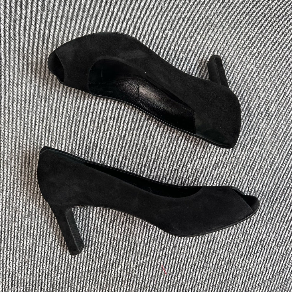 Hermes Alcantara Black High heels