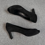 Hermes Alcantara Black High heels