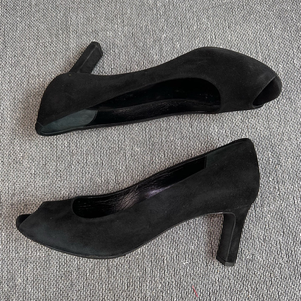 Hermes Alcantara Black High heels