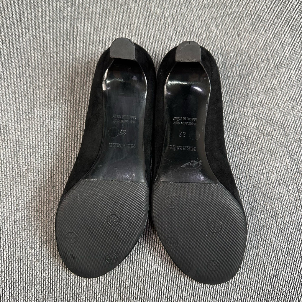 Hermes Alcantara Black High heels
