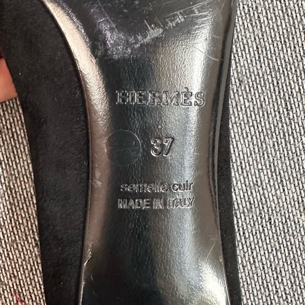 Hermes Alcantara Black High heels