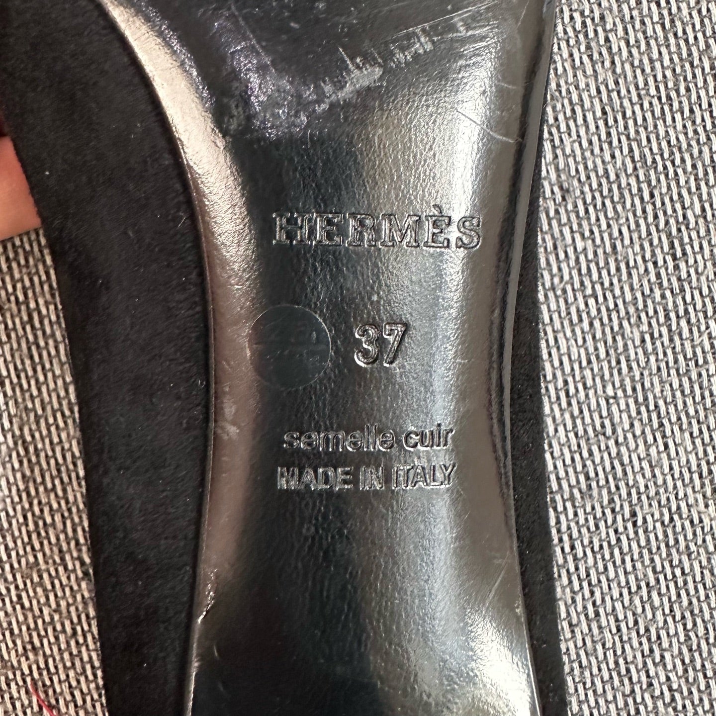 Hermes Alcantara Black High heels
