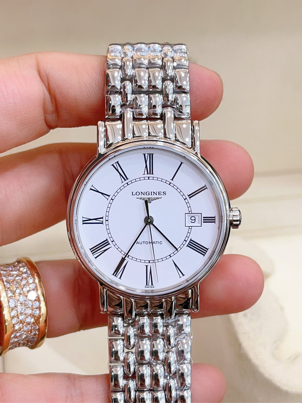 Longines White Mechanical watch