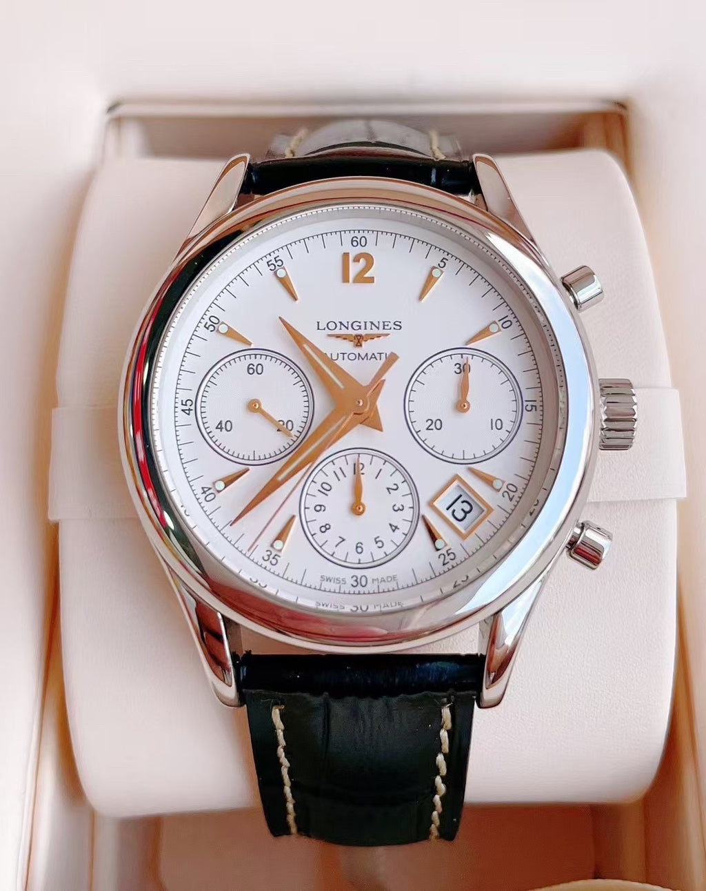 Longines Classic Reissue White Automatic (self-winding) watch 39 millimeters L2.742.4.76.2