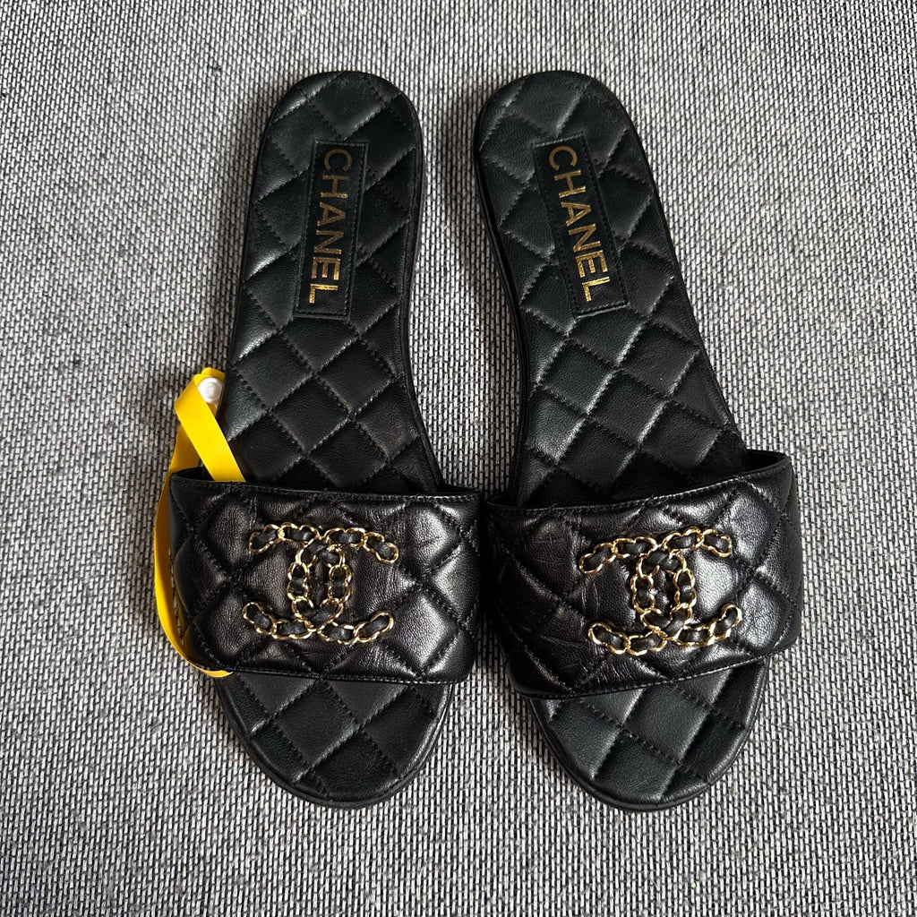 Chanel Black Flip flop