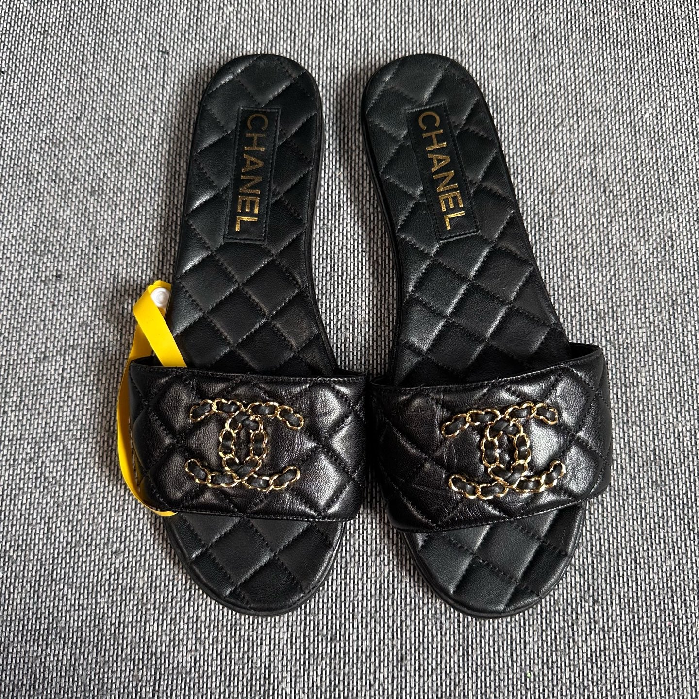 Chanel Black Flip flop