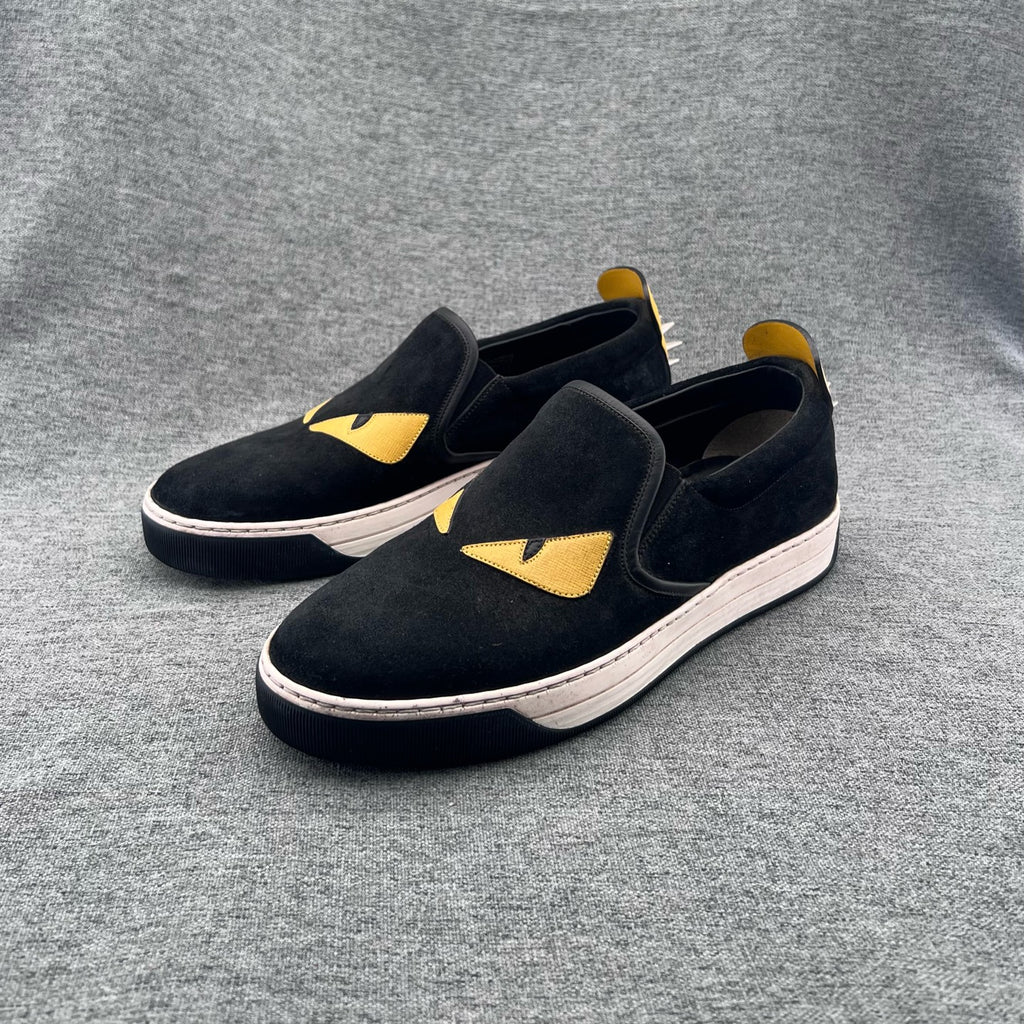 Fendi Alcantara Black Loafers