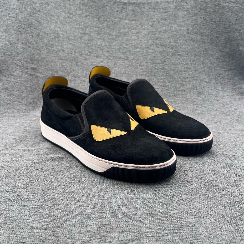 Fendi Alcantara Black Loafers