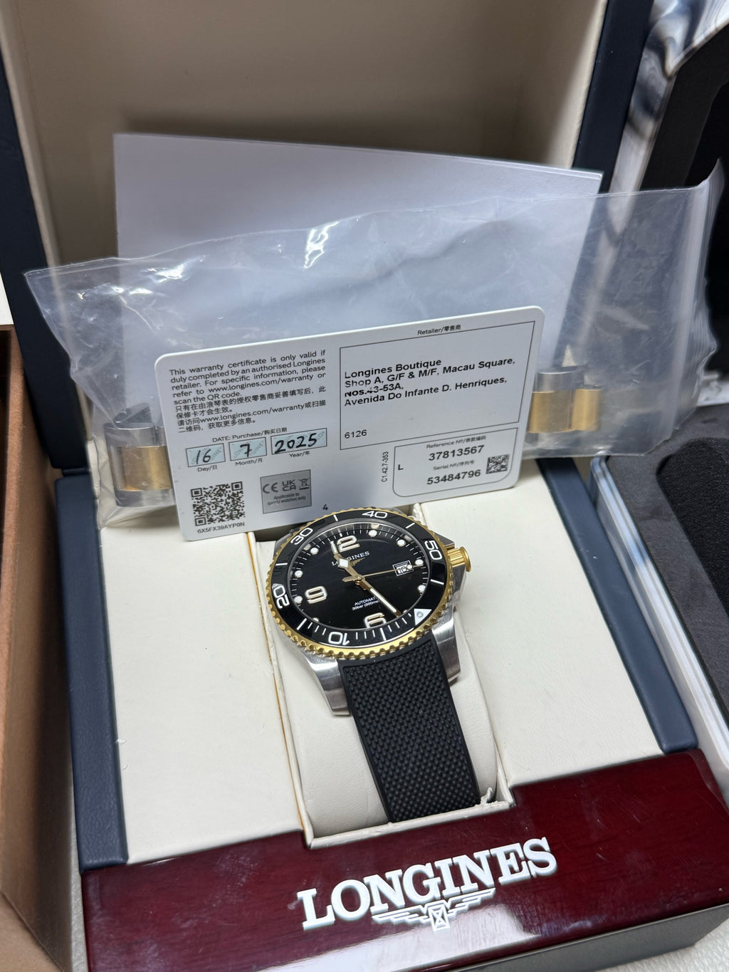 Longines Conquest Diving Series Yellow Mechanical watch 41.00mm L3.781.3.56.7