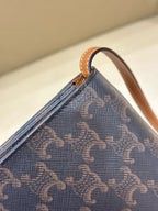 Celine TRIOMPHE canvas wallet with signature print and sheepskin trim 8 x 5 x 2 inches (20 x 12 x 6 centimeters) 10D852CG9.04LU