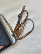 Celine TRIOMPHE canvas wallet with signature print and sheepskin trim 8 x 5 x 2 inches (20 x 12 x 6 centimeters) 10D852CG9.04LU