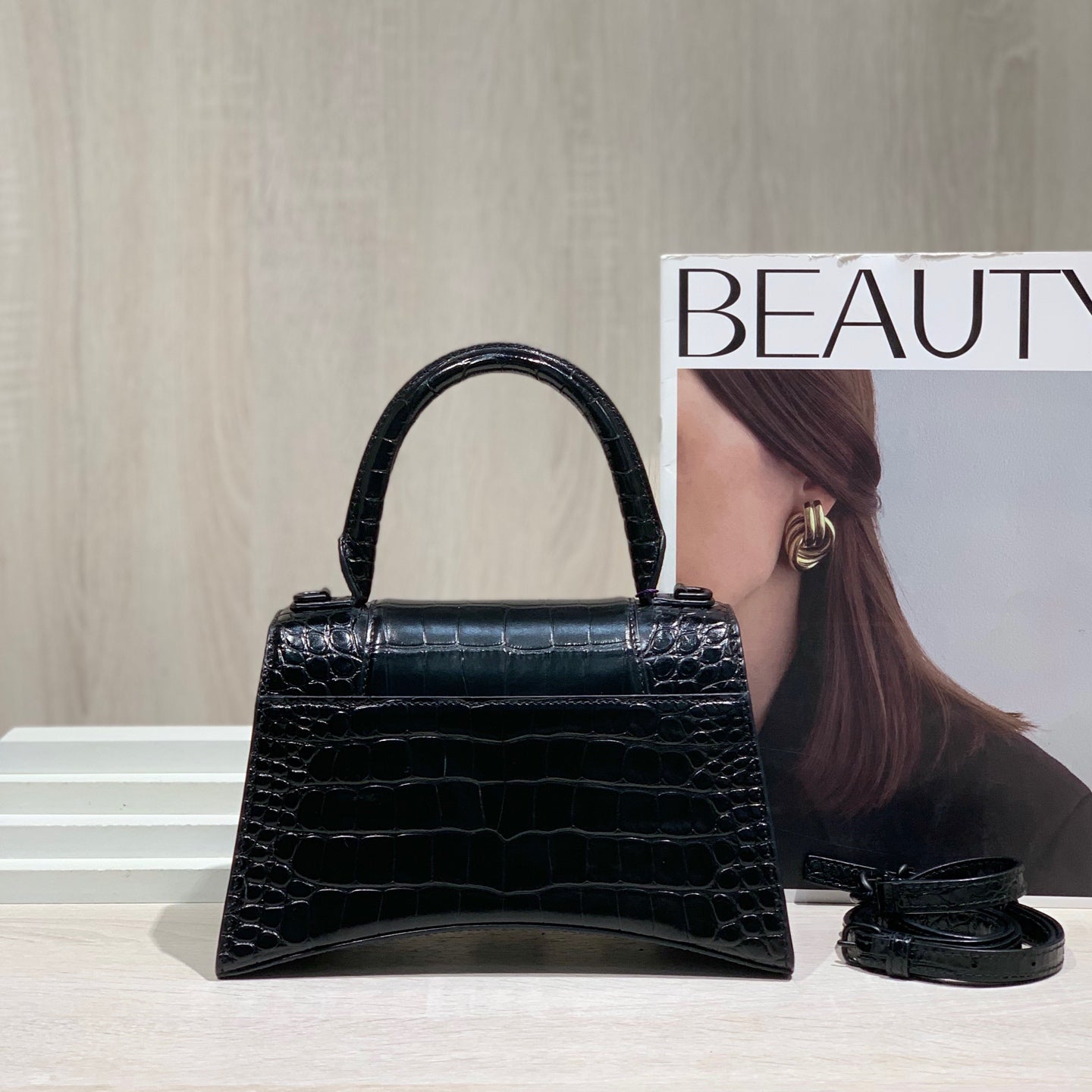Balenciaga HOURGLASS Black 22.9 cm long x 14.0 cm high x 9.9 cm wide 5935461LR671000