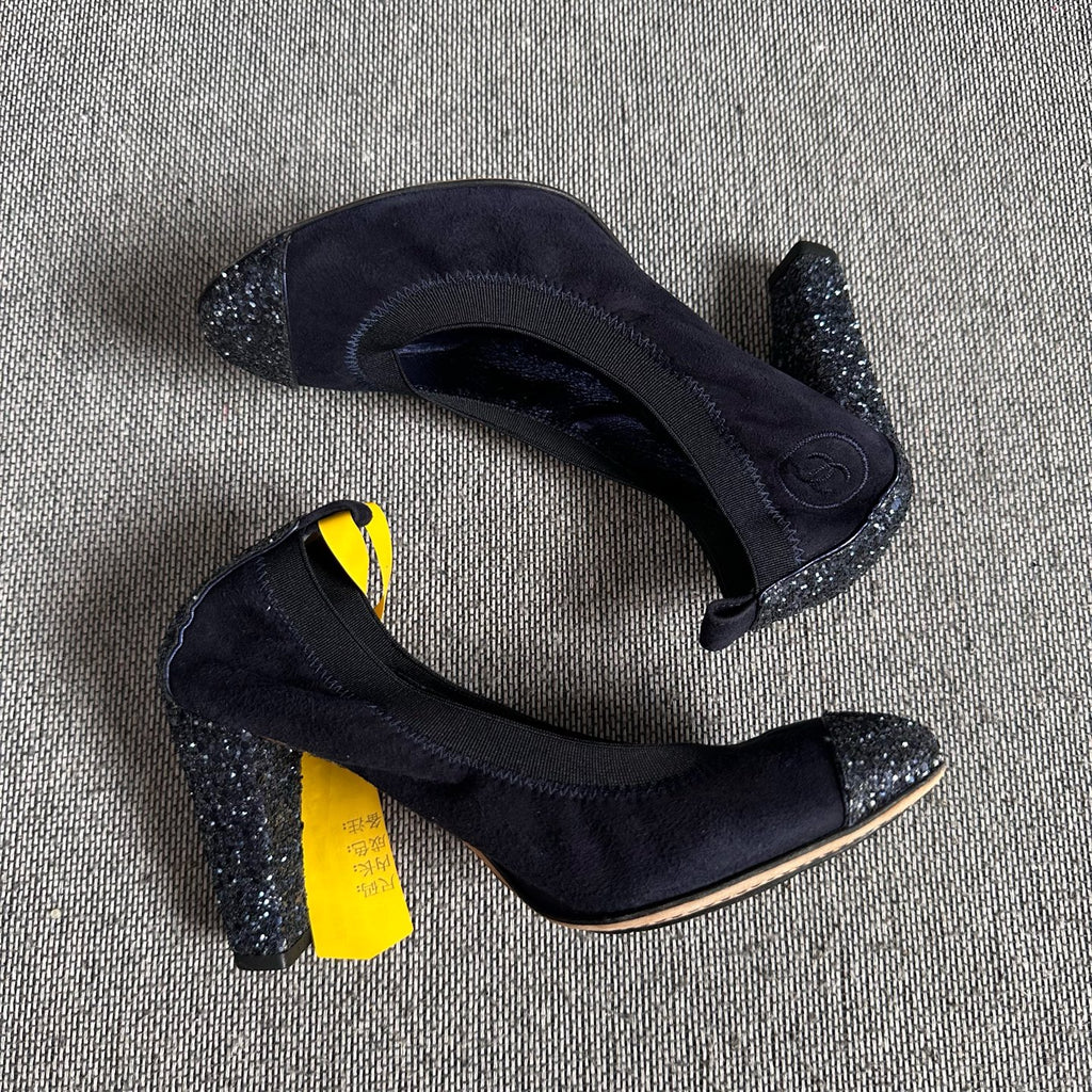 Chanel Alcantara Blue High heels