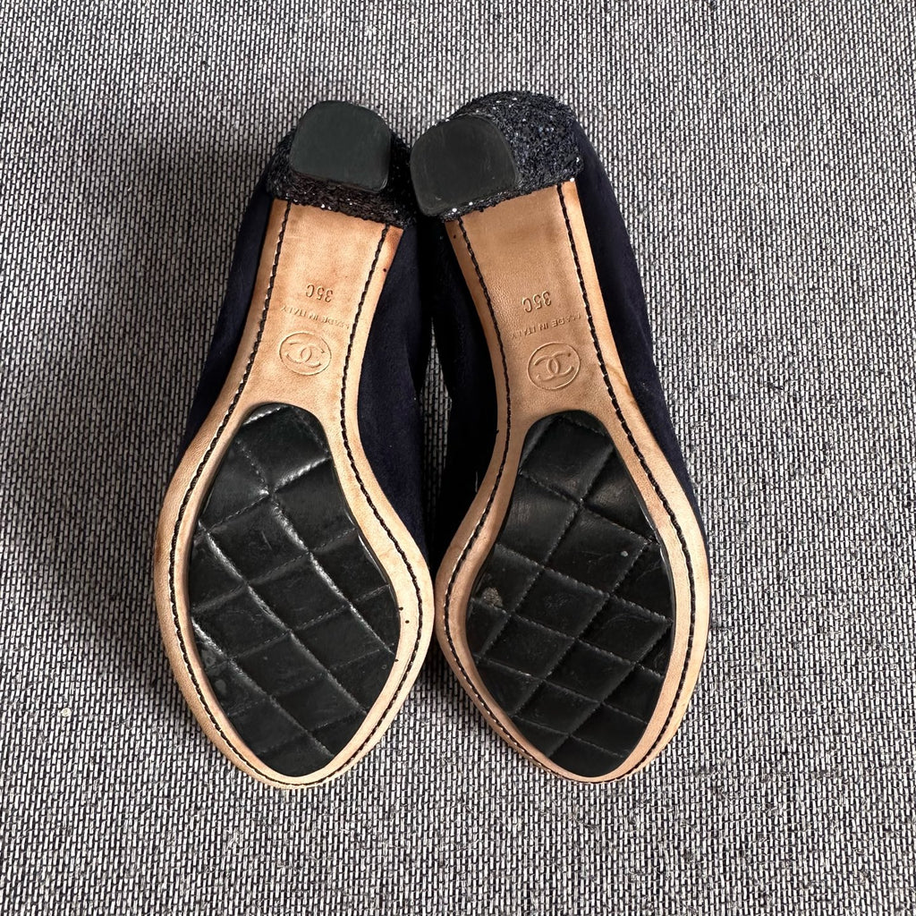 Chanel Alcantara Blue High heels