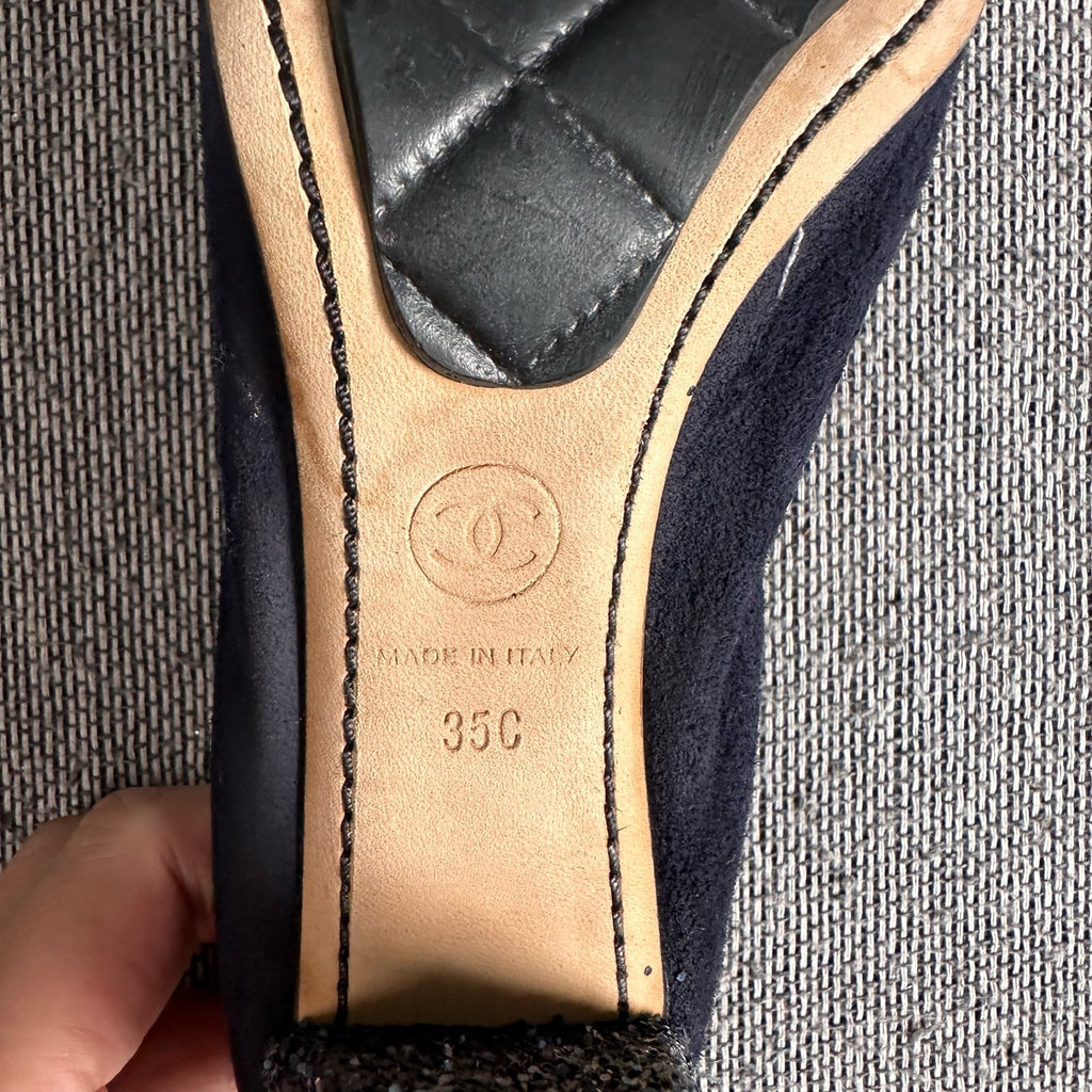Chanel Alcantara Blue High heels