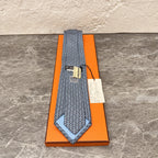 Hermes Gray Necktie