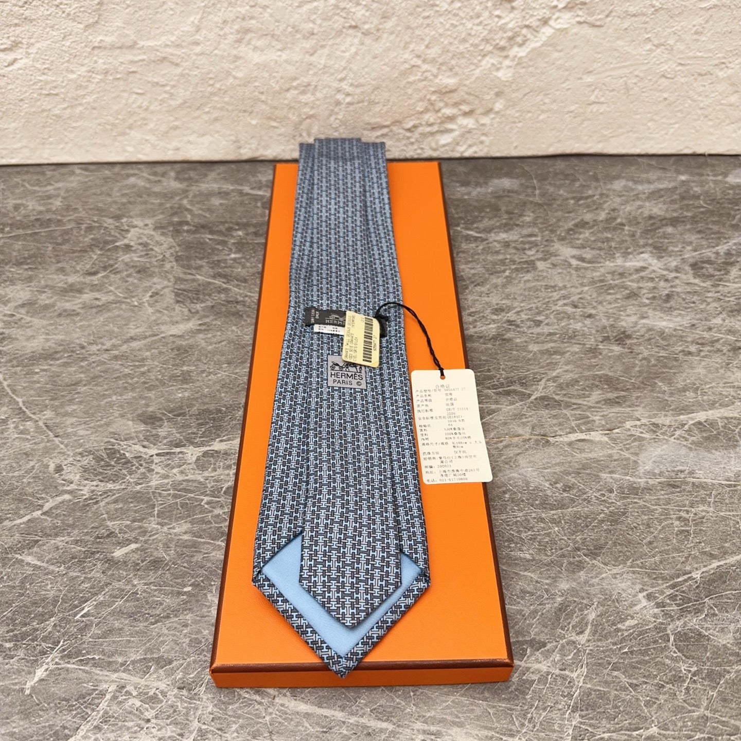Hermes Gray Necktie