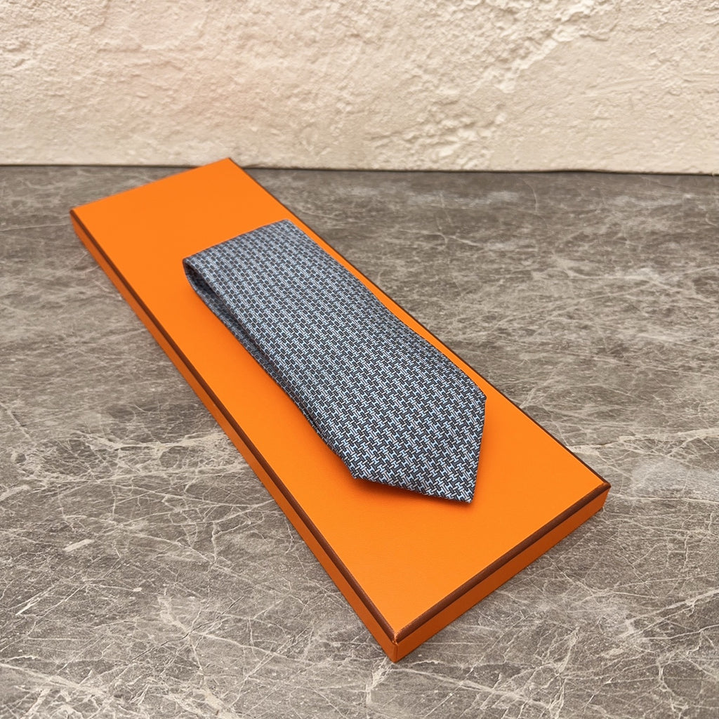 Hermes Gray Necktie