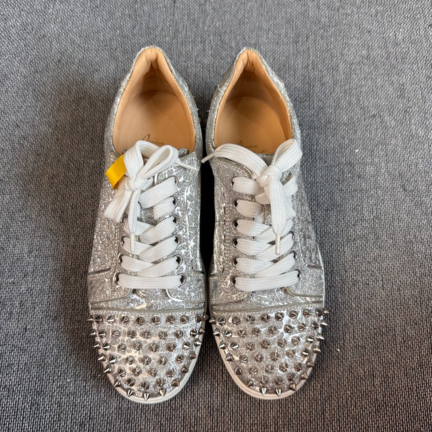 空白 Leather Silver Skate shoes