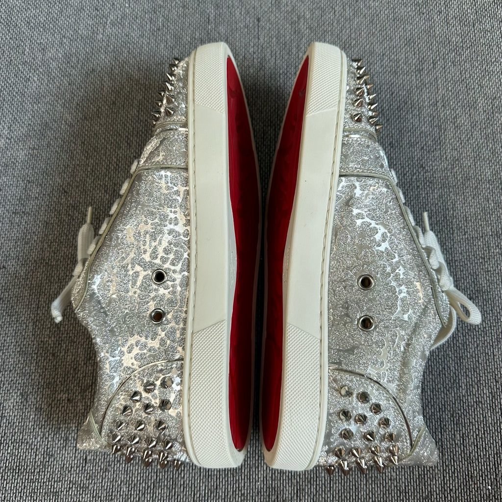 空白 Leather Silver Skate shoes