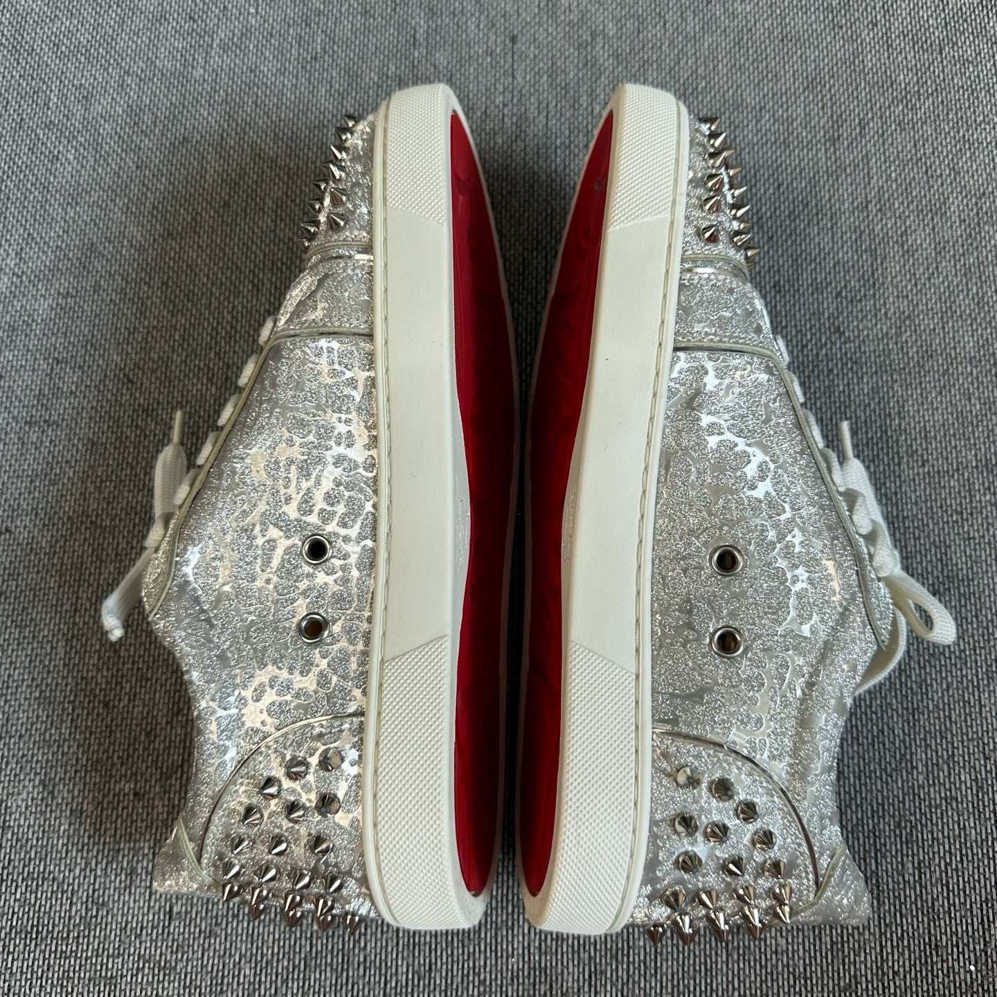 空白 Leather Silver Skate shoes