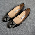 空白 Black Flat shoes