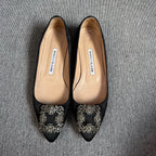 空白 Black Flat shoes