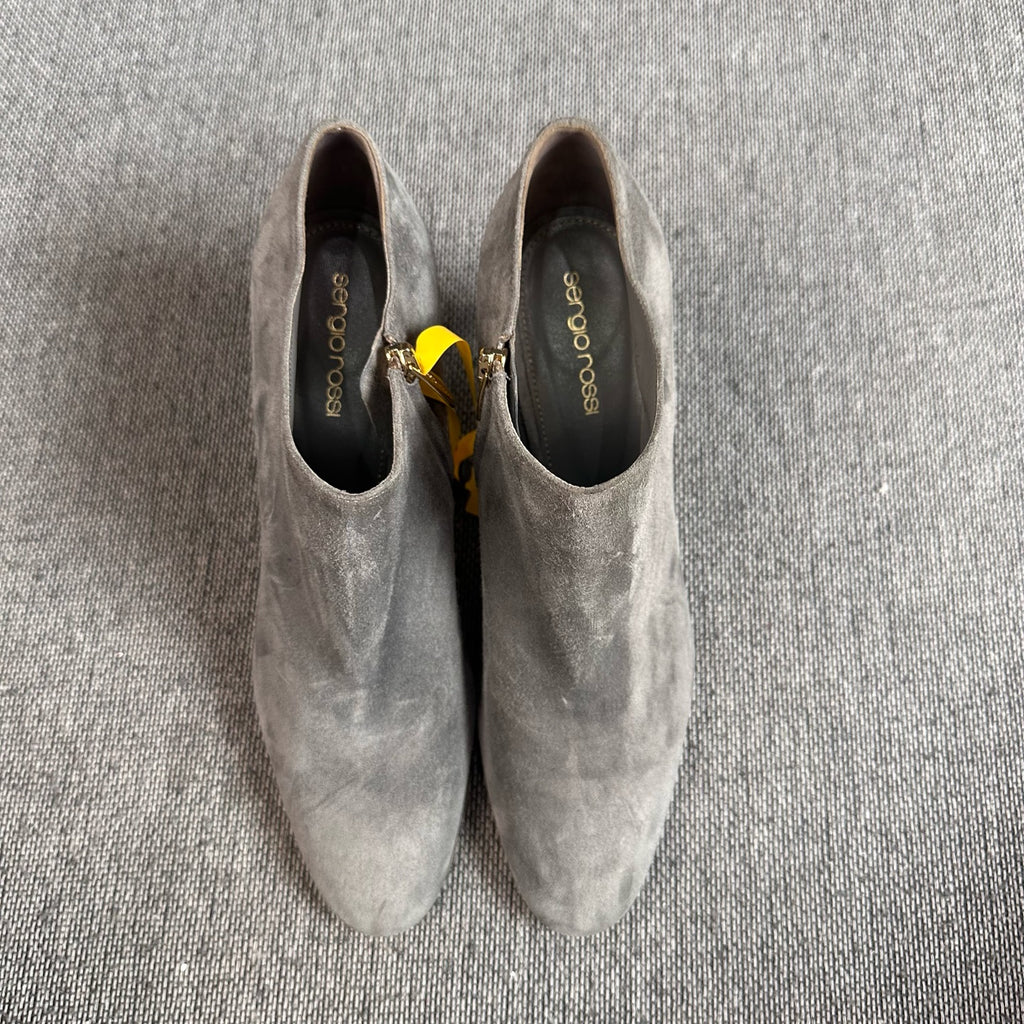 空白 Alcantara Gray Ankle boots